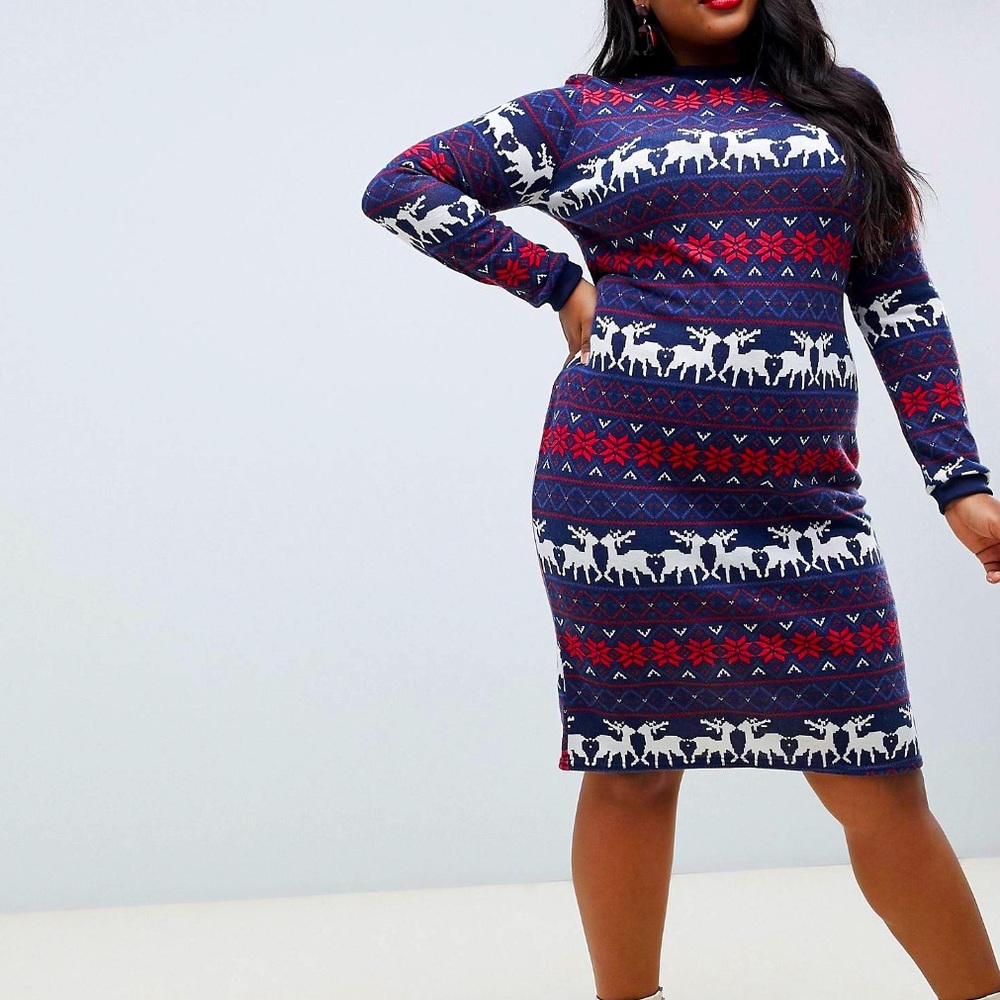 Christmas Jersey Dress Ugly Sweater Party Dress
